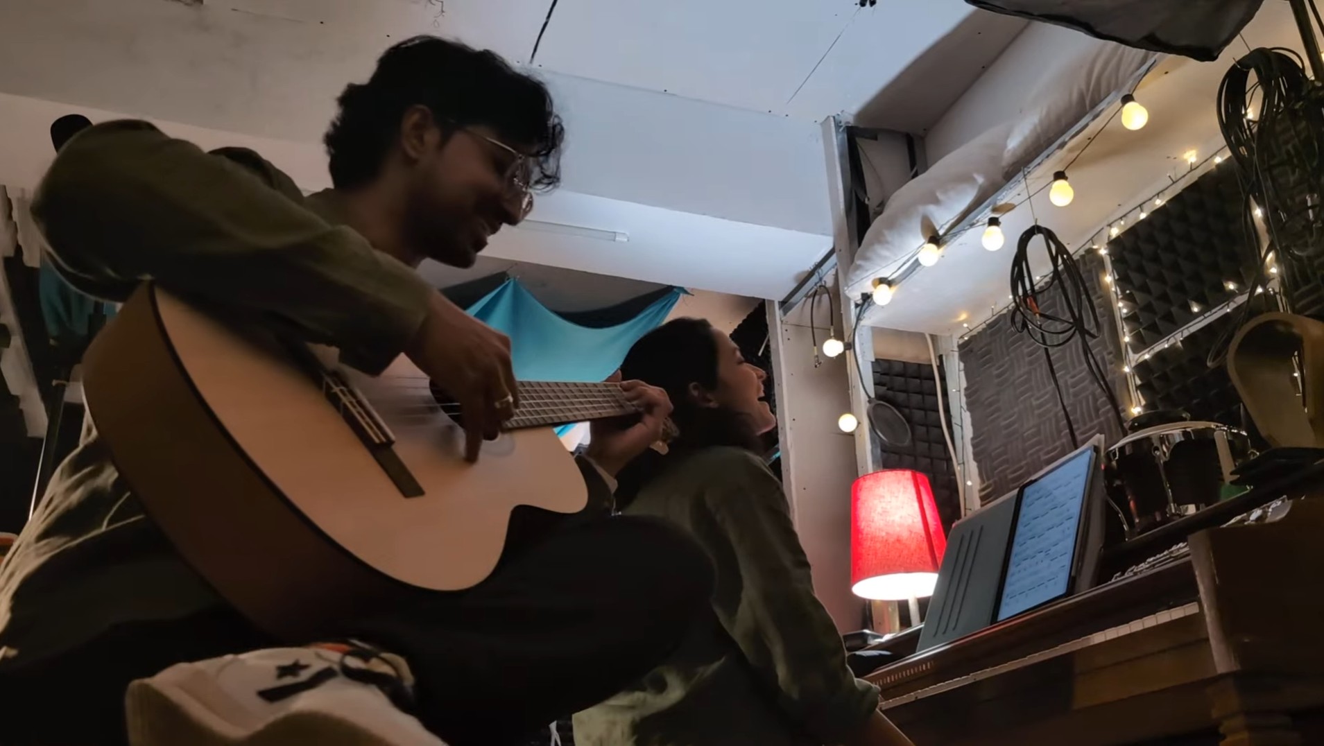 Guitar player at the music party